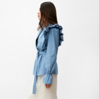 Жакет женский джинсовый с воланами MIST, размер 44, голубой