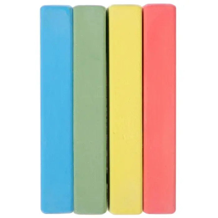 Мелки цветные школьные, набор 4 шт. &laquo;Тачки&raquo;, прямоугольные