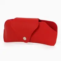 Футляр для очков , 16*3*6,3 см, кнопка, красный