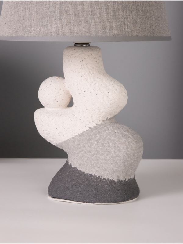 Лампа настольная "Гряда" 1х40Вт Е14 серый/белый 20х20х32см