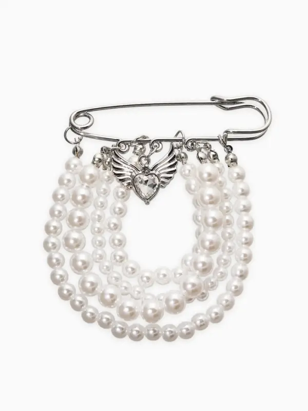 Булавка "Жемчужная россыпь", l=6.5, d=5+6+8 цвет белый в серебре