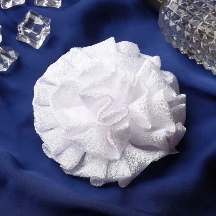 Резинка для волос бант &laquo;Школьница&raquo;, волнушка классика, d=11 см, белая