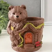 Подставка для мелочей &laquo;Мишка теремок&raquo; 14&times;11 см, коричневый