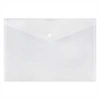 Набор папок-конвертов на кнопке 5 штук, А4, 120 мкм, Calligrata, прозрачные, белые