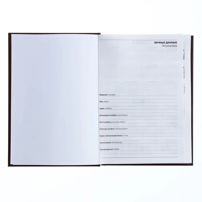 Ежедневник полудатированный на 4 года А5, 192 листа "Кожа", твёрдая обложка, шёлк, кофейно-коричневый