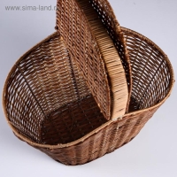 Корзина &laquo;Пикник&raquo;, с двойной крышкой, усиленная,  37&times;25&times;28, ротанг