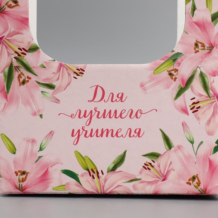 Коробка-переноска для цветов «Лучшему учителю», 17 × 12 × 32 см Коробка-переноска для цветов «Лучшему учителю», 17 × 12 × 32 см