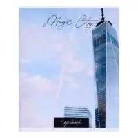 Тетрадь 48 листов в клетку Calligrata &laquo;Города&raquo;, обложка мелованный картон, серые листы, МИКС