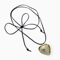 Портупея-чокер-кулон &laquo;Сердечко&raquo; гладкое, трансформер, цвет золото, 150 см