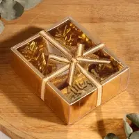 Свеча новогодняя с декором "Золотая ёлочка" 12х10х4 см