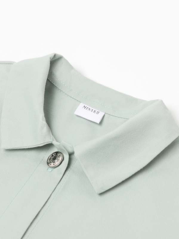 Рубашка для девочки MINAKU: Jeans collection, цвет серо-голубой, рост 128 см