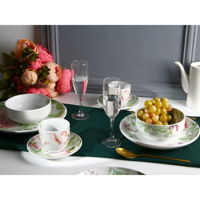 Тарелка керамическая &laquo;Акварель&raquo;, 25.5 см, цвет белый