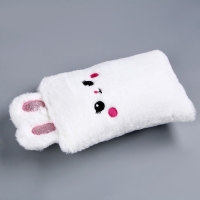 Пенал школьный мягкий &laquo;Зайчик&raquo;, 21 &times; 13 см, плюш, белый цвет