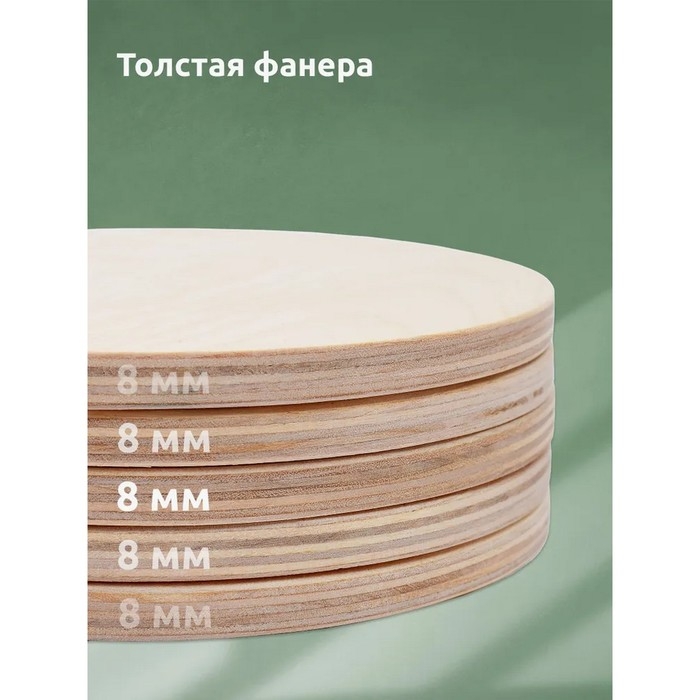 Набор из 5 досок для выжигания, d &mdash; 14 см, толщина &mdash; 8 мм