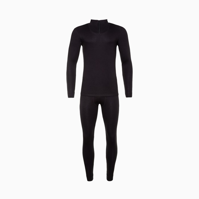 Термобельё мужское (джемпер, кальсоны), цвет чёрный, размер 50