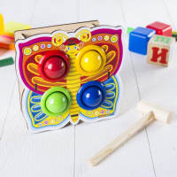 Стучалка-сортер &laquo;Бабочка&raquo;, с молотком, МИКС