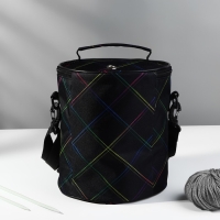 Сумка-футляр &laquo;Неон&raquo;, 2 люверса, d = 21 &times; 23 см, цвет чёрный/разноцветный