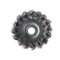 Щетка металлическая для УШМ ТУНДРА, крученая проволока, "чашка", М14, 65 мм