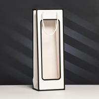 Пакет-переноска для цветов, с PVC окном, 12,5 &times; 8,5 &times; 36 см, белый с каймой