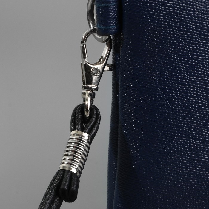 Ручка-шнурок для сумки, с карабинами, 120 &times; 0,6 см, цвет чёрный