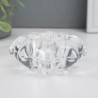 Подсвечник стекло на 1 свечу "Цветок" прозрачный 4,3х9х9 см