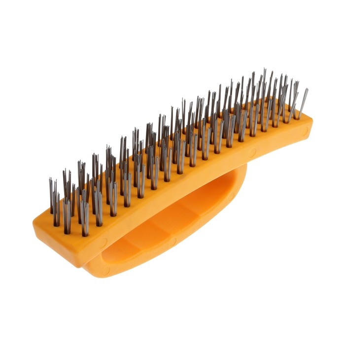 Щетка металлическая ручная ТУНДРА, пластиковая рукоятка, 4-рядная Щетка металлическая ручная ТУНДРА, пластиковая рукоятка, 4-рядная