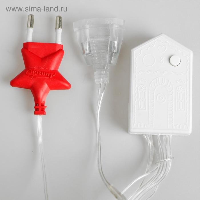 Гирлянда &laquo;Занавес&raquo; 2 &times; 1.5 м с насадками &laquo;Ёжики&raquo;, IP20, прозрачная нить, 360 LED, свечение тёплое белое, 8 режимов, 220 В