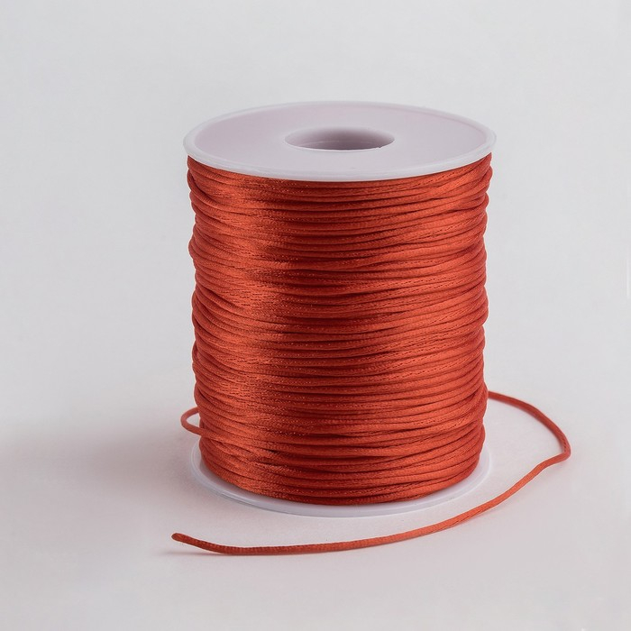 Шнур нейлоновый на бобине d=2 мм L=100 м, цвет красный
