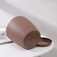 Горшок для цветов с поддоном &laquo;Ротанг&raquo;, 3 л, d=17 см, h=17 см, коричневый