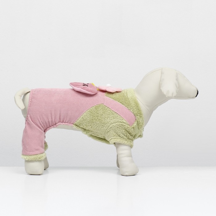 Комбинезон Комбинезон "Love", размер XS (ДС 20 см, ОГ 30 см, ОШ 20 см), зелёный/розовый