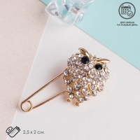 Булавка «Филин», 2,5 см, цвет чёрно-белый в золоте Булавка «Филин», 2,5 см, цвет чёрно-белый в золоте