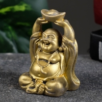 Фигура "Хотей со слитком" состаренное золото, 7х5х4см Фигура "Хотей со слитком" состаренное золото, 7х5х4см