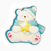 Значок новогодний &laquo;Новый год: мечта с мишкой&raquo; 3,7 х 4 см