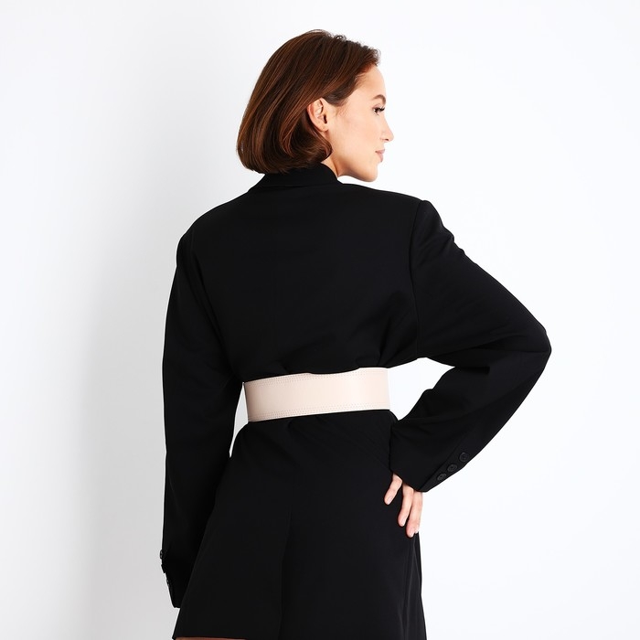 Ремень женский, ширина 6.7 см, пряжка металл, цвет бежевый