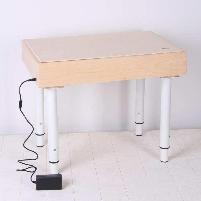 Стол для рисования песком с цветной подсветкой, 40 &times; 60 см и крышкой + гребень и трафарет