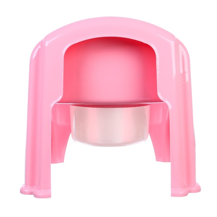 Горшок детский &laquo;Утенок&raquo; с крышкой, светло-розовый / белый 310х295х280мм