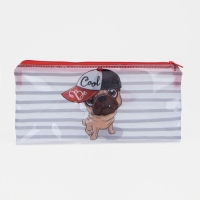 Косметичка на молнии, цвет белый/красный Косметичка на молнии, цвет белый/красный