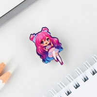 Значок с наклейками &laquo;Аниме girl&raquo;, 6.5 х 9 см