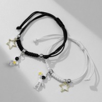 Браслеты &laquo;Неразлучники&raquo; космонавты со звёздами, цвет чёрно-белый, 7 см