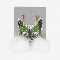 Новый год! Серьги &laquo;Новогодние&raquo; помпоны, цвет чёрно-белый в золоте