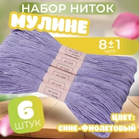 Набор ниток мулине №155, 8 &plusmn; 1 м, 6 шт, цвет сине-фиолетовый