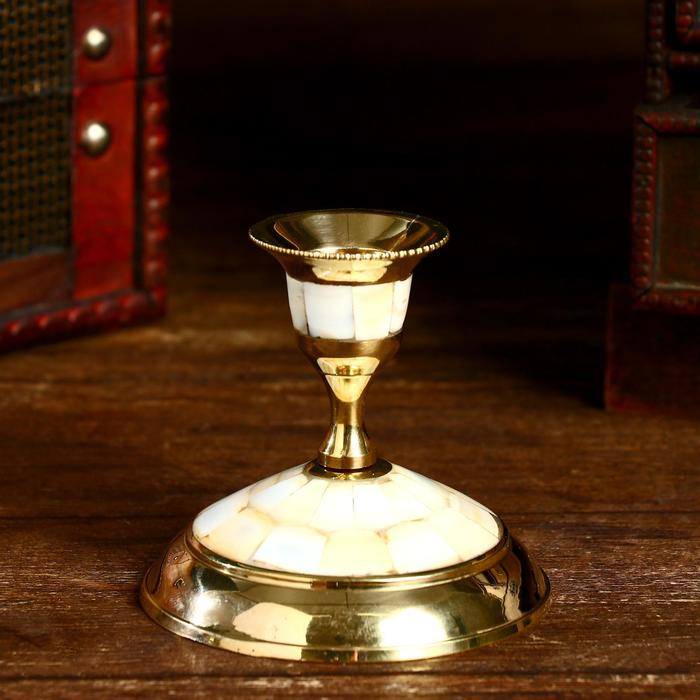 Подсвечник Подсвечник "Маттео" латунь, перламутр 8,5х8,5х8 см