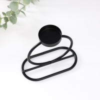 Подсвечник металл на 1 свечу "Кольцо" d=4 см чёрный 11х6х11 см