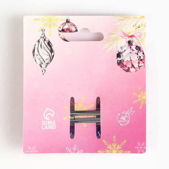 Заколка с шейкером новогодняя &laquo;Снежинка&raquo;, на Новый год, 6 х 45 см