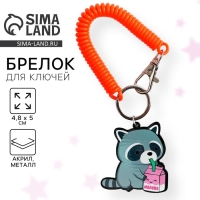 Брелок для ключей на резинке &laquo;Енот&raquo;, 4.8 х 5 см