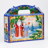 Новый год. Коробка подарочная новогодняя Ларец Традиции 26 х 23 х 7 см.