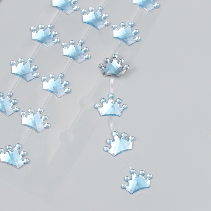 Наклейка пластик стразы Наклейка пластик стразы "Короны" 6,9х31,2 см