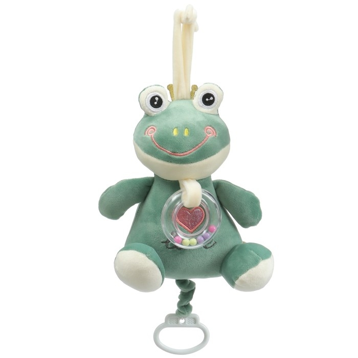 Подвеска музыкальная &laquo;Лягушастик&raquo;, заводная, с погремушкой, на кроватку, коляску, Крошка Я