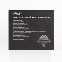 Световой прибор &laquo;Хрустальный шар&raquo; 19 см, Е27, динамик, пульт ДУ, свечение RGB