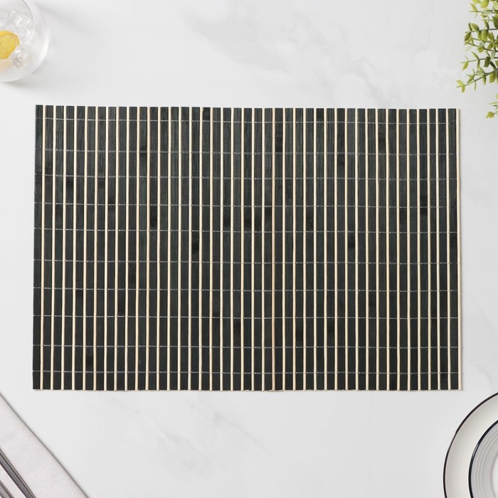 Салфетка сервировочная на стол &laquo;Соломка черная&raquo;, 45&times;30 см, цвет чёрный